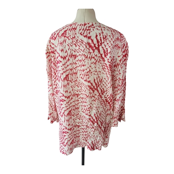 Princess Cruises Red & White Viscose Tunic Top | Boho Resort Wear | Size XL - Picture 4 of 12